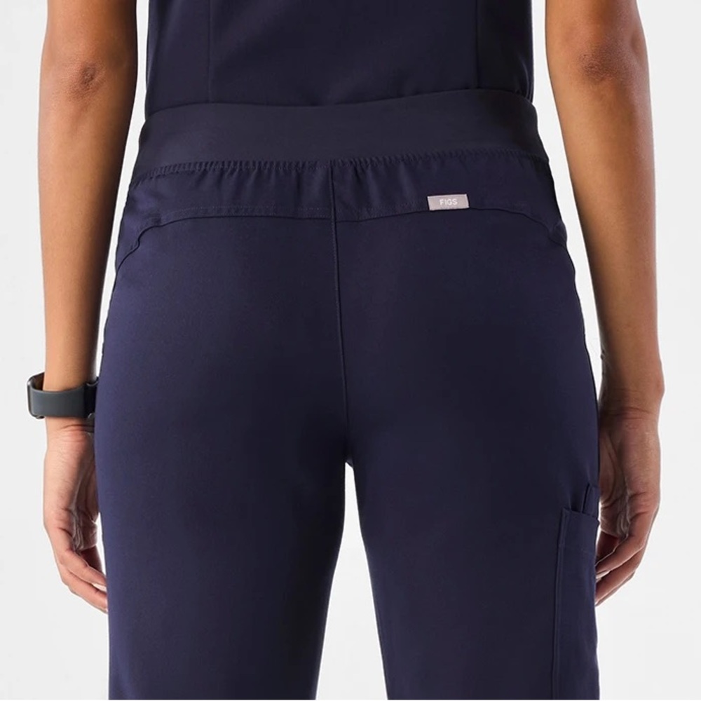 Figs Scrub Set Navy Blue Straight Leg Pants and Three-Pocket Top - Picture 4 of 4